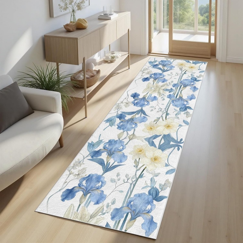 Hall Commercial Printing - Karpet Pelari Bunga Iris Biru Cat