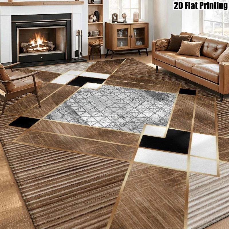 Karpet Cetak Lengkung Abstrak  - Hall Commercial Printing ulasan dan harga